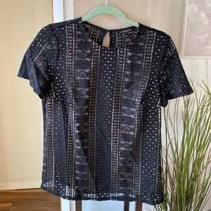 Banana Republic sheer lace shirt